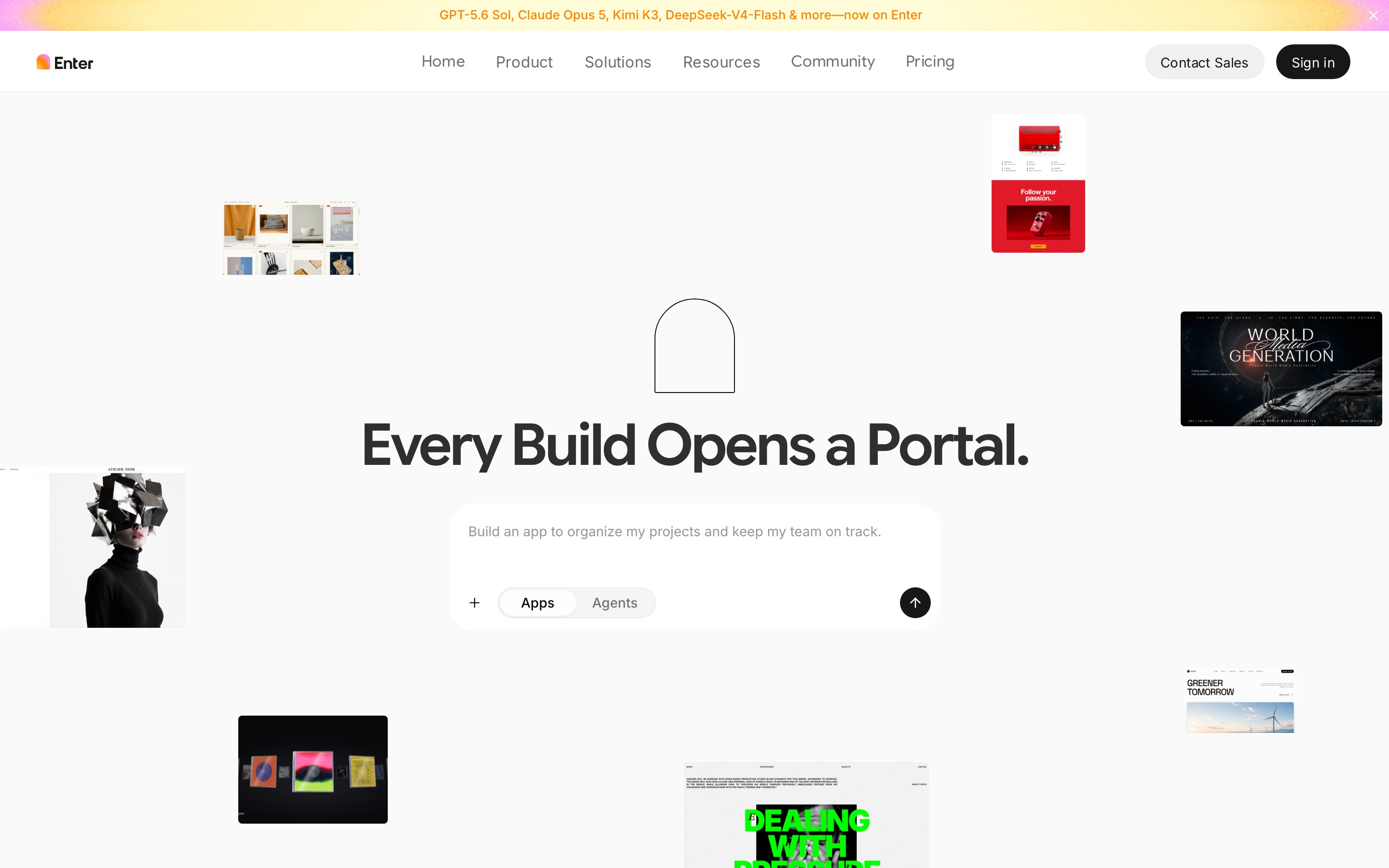 Enter Pro landing page — first screen
