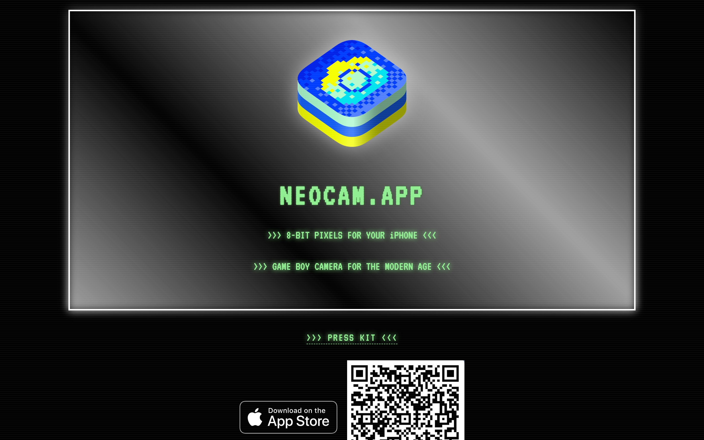 NeoCam landing page — first screen