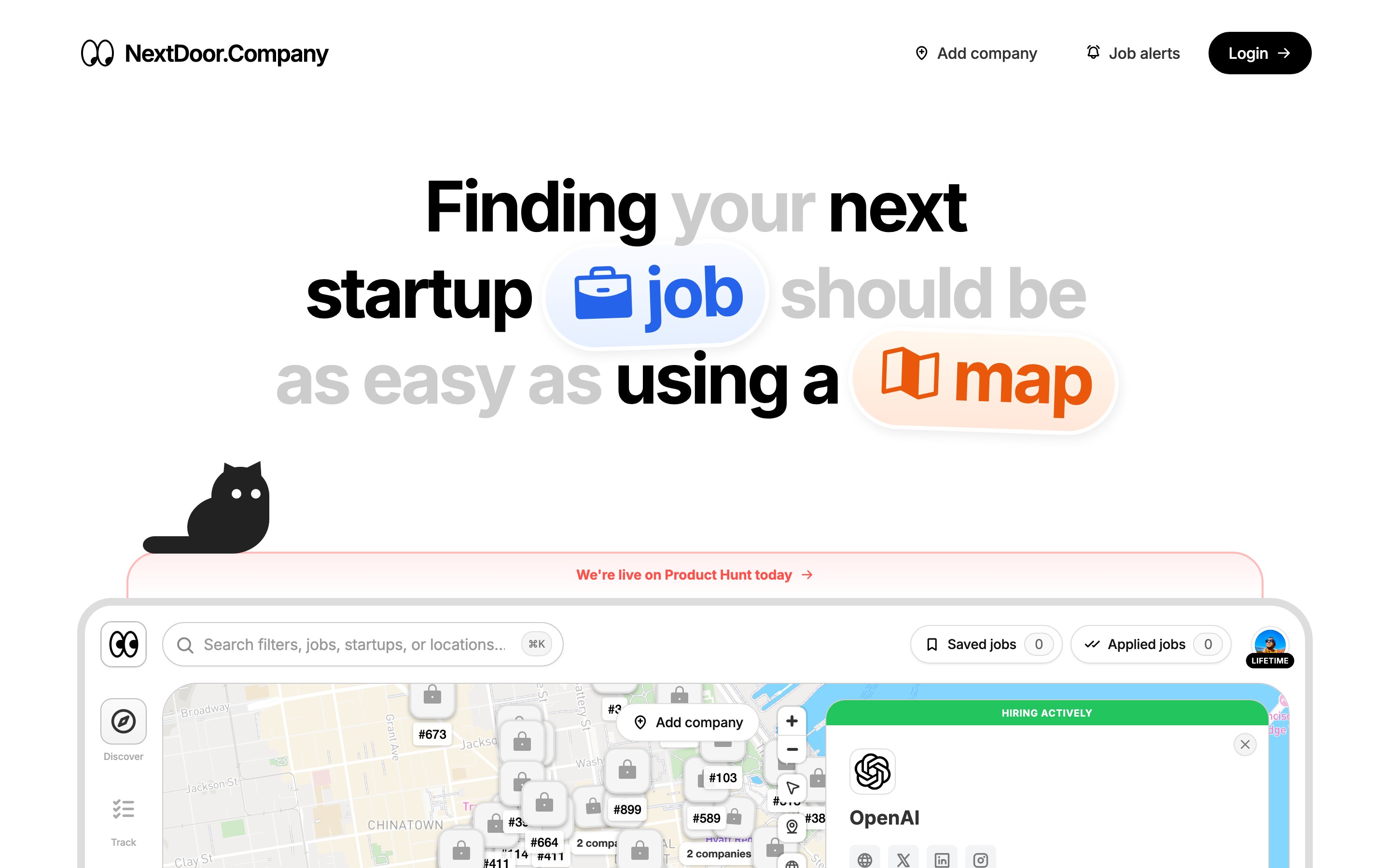 NextDoor.Company landing page — first screen