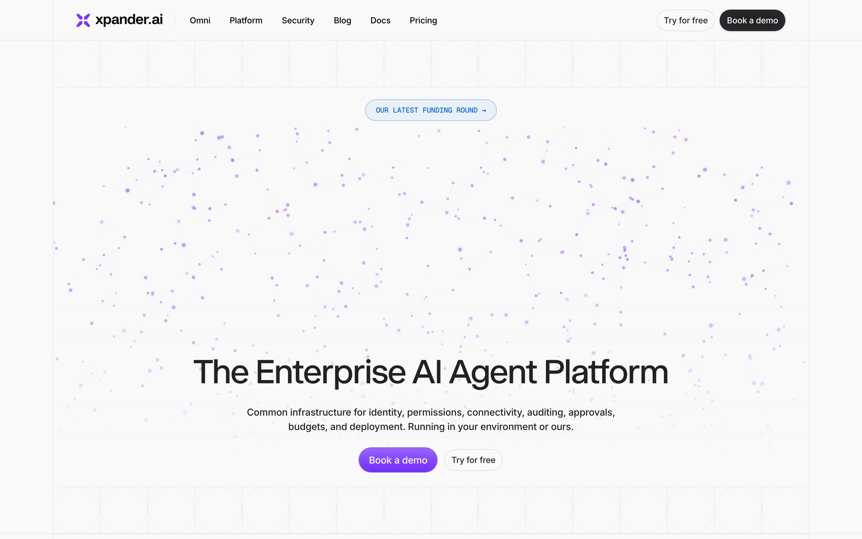 Omni by xpander landing page — first screen