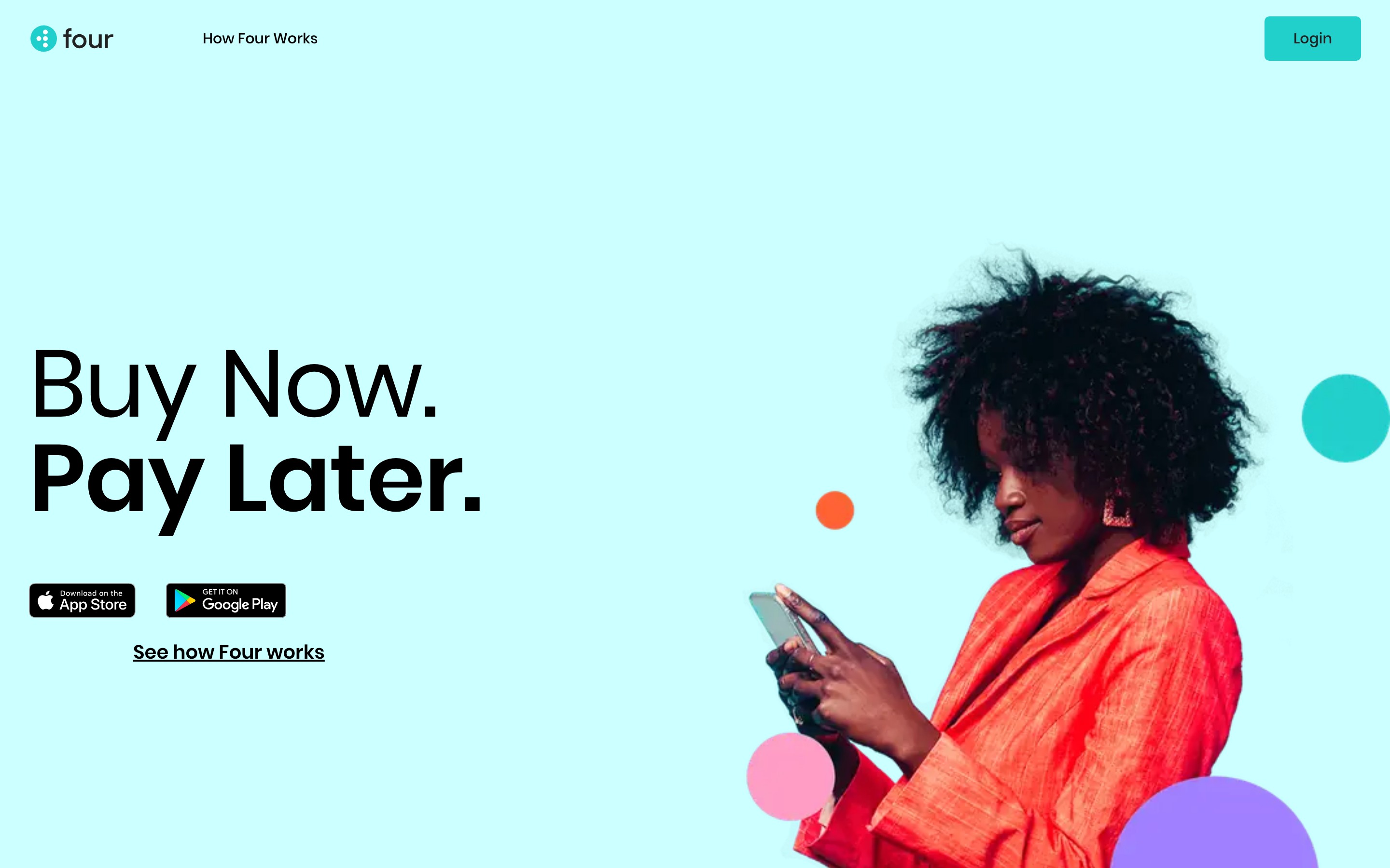 Four landing page — first screen