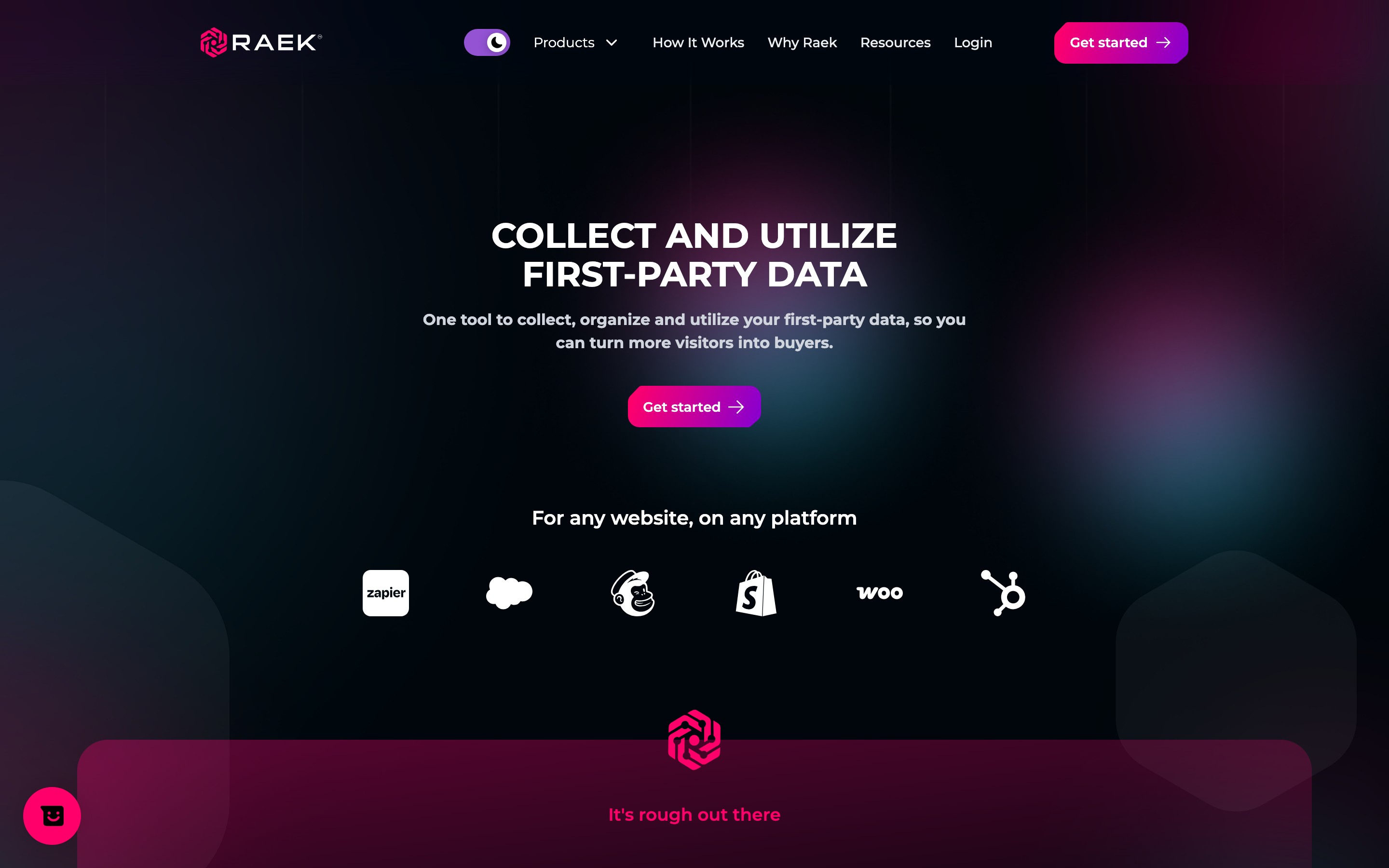 RAEK landing page — first screen