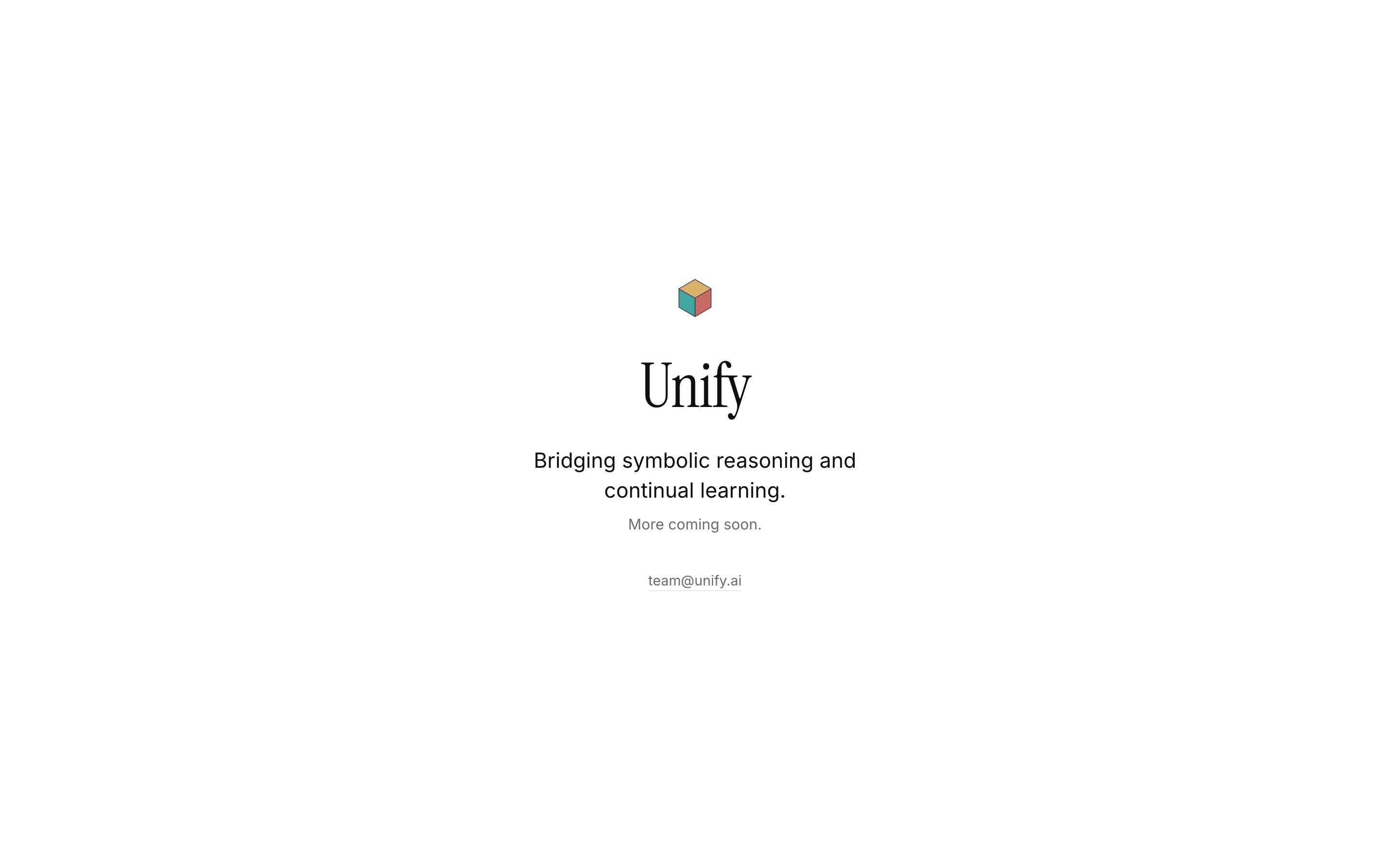Unify landing page — first screen