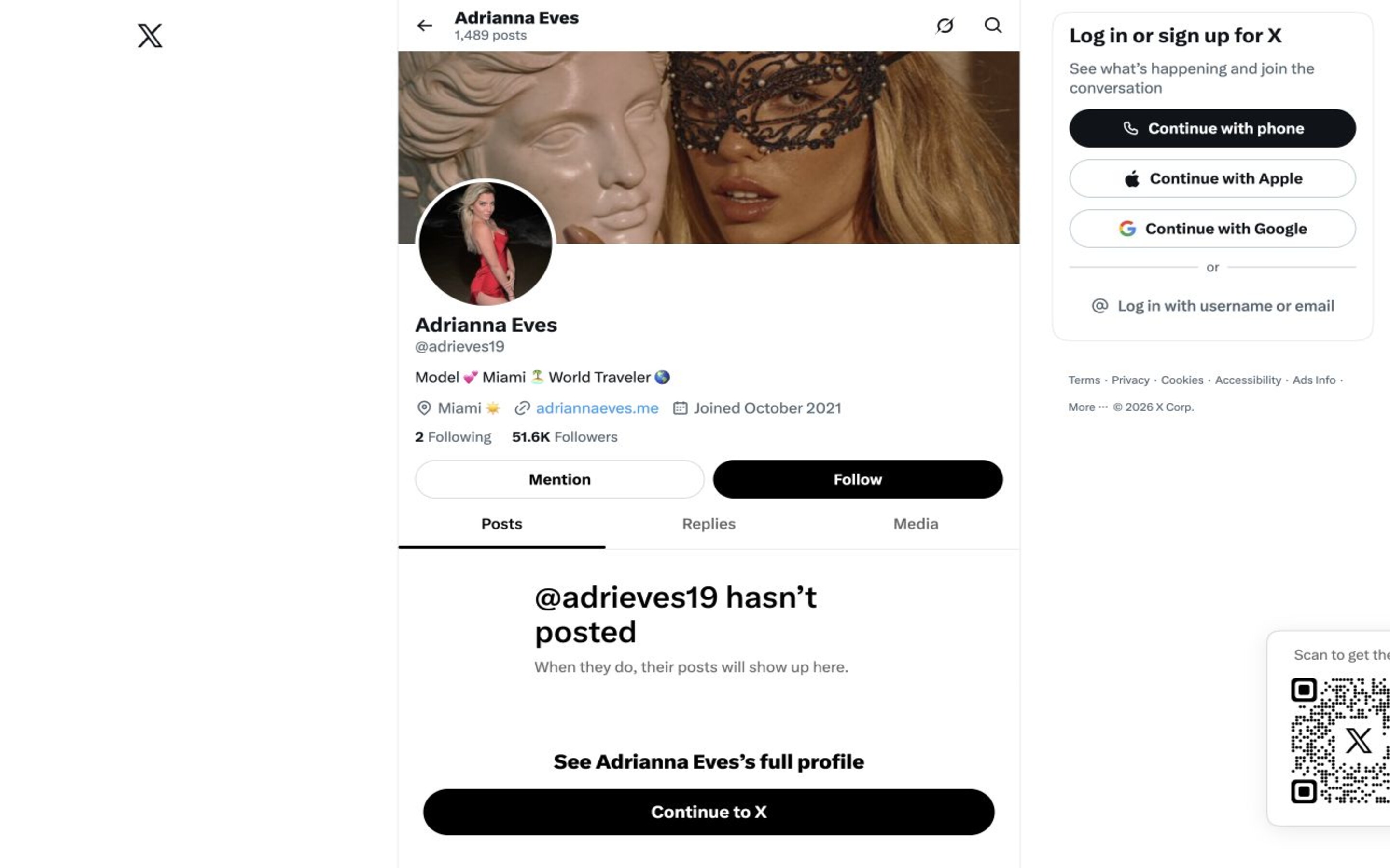 adrieves19 landing page — first screen